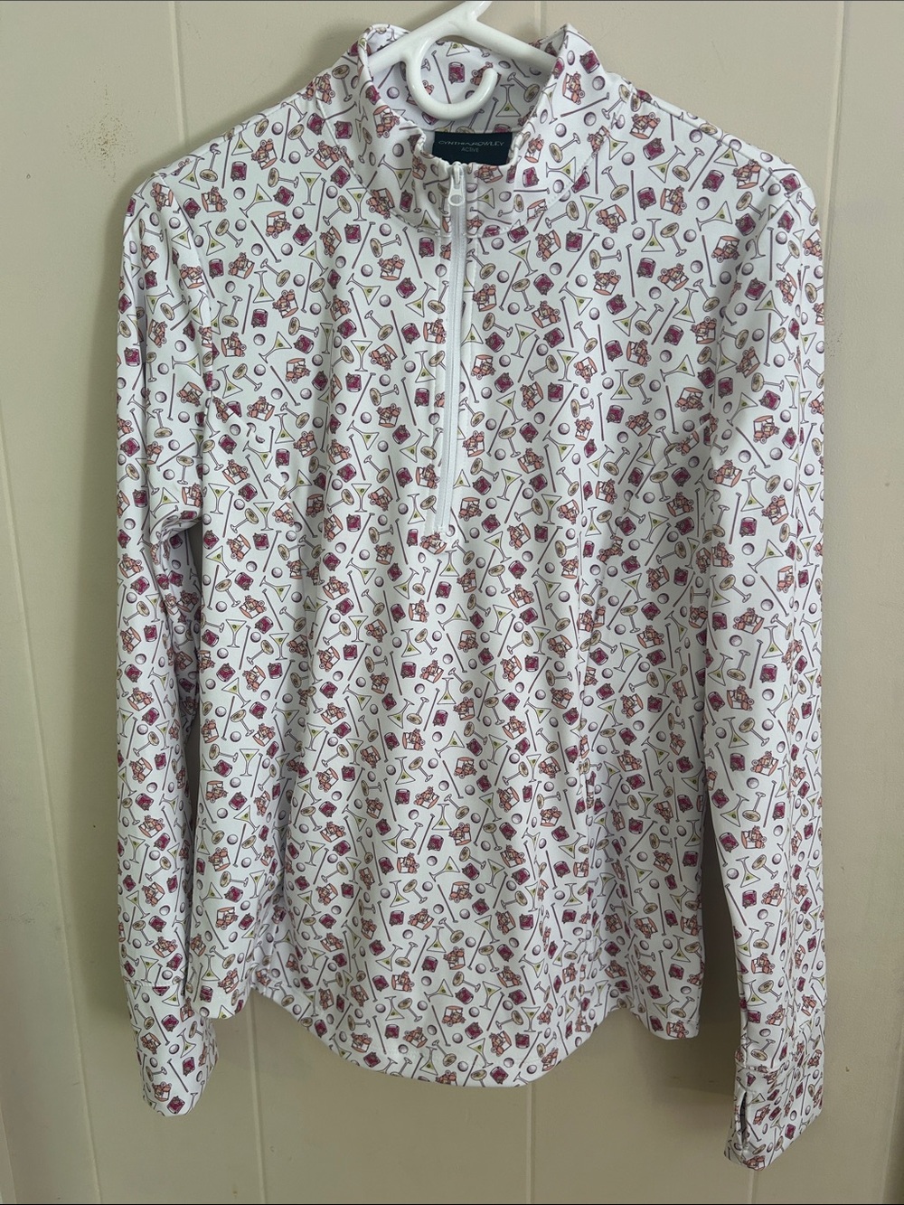 Cynthia Rowley White Zip-Up Active Top